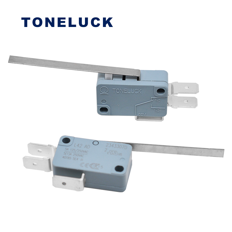 TONELUCK微動開關廠家 小家電配件L42AD微動開關 長直柄微動開關